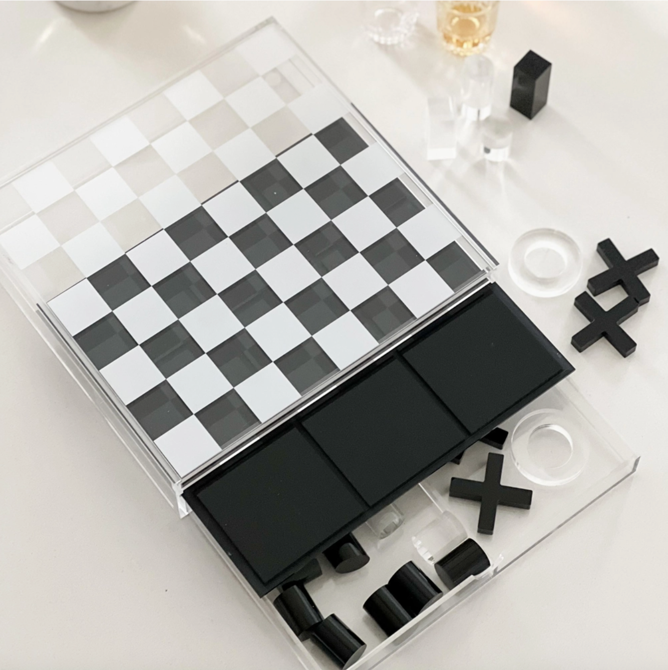 Acrylic Chess & Tic Tac Toe Board
