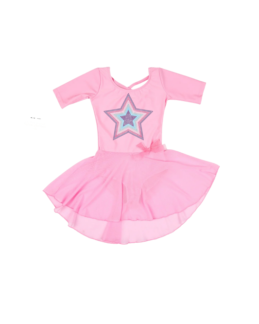 Pink Star Sparkly Dance Dress