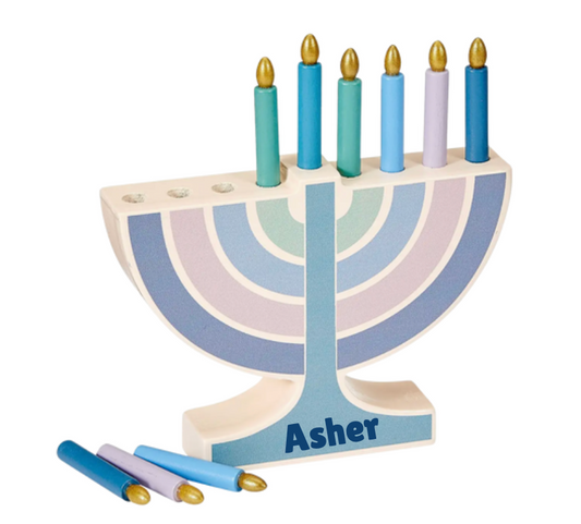 Personalized Wooden Menorah